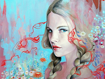 Pretty girl, colorful, girl, digital arts, pretty face HD wallpaper