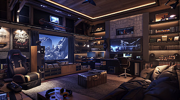Ultimate Game Room Interior, game room, room, interior, modern interior HD wallpaper