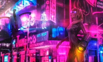 Cyberpunk Evgeny , cyberpunk, artist, artwork, digital-art, neon, artstation HD wallpaper