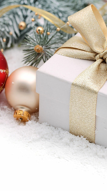 Christmas Gifts, White bow, Tape, Decorations HD phone wallpaper