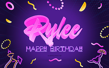 Happy Birtay Rylee, , Purple Party Background, Rylee, creative art, Happy Rylee birtay, Rylee name, Rylee Birtay, Birtay Party Background HD wallpaper