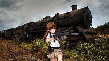 Anime girl, train, Anime, girl, anime girl, anime train HD wallpaper