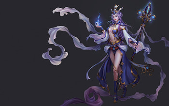 Fantasy girl, horns, fantasy, magical, game, girl, luminos HD wallpaper