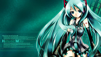 Preview hatsune miku, girl, cute, posture, look HD wallpaper
