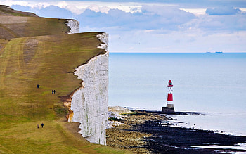 Beachy Head Lighthouse, Beach, White, Cliffs, Lighthouse HD wallpaper