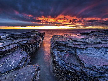 Glowing Sunset, glow, clouds, sky, nature, sunset HD wallpaper