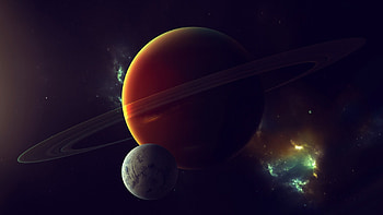 Earth's Giant Neighbor, fantasy earth, earth, earth and jupiter, fantasy world HD wallpaper