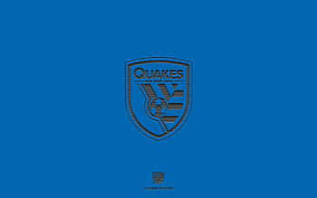 San Jose Earthquakes, blue background, American soccer team, San Jose Earthquakes emblem, MLS, San Jose, USA, soccer, San Jose Earthquakes logo HD wallpaper