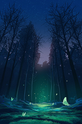 Fantasy, Butterflies, Magic, Art, Forest HD phone wallpaper