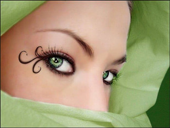 Green Eyed Lady, makeup, design, viel, green, eyes, beautiful, woman HD wallpaper
