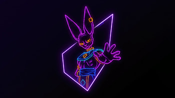 Beerus Dragon Ball, beerus, dragon-ball, anime, neon, dark, black, artist, artwork, digital-art HD wallpaper