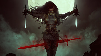 Moon Fangs, artist, artwork, digital-art, artstation HD wallpaper