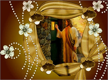 Jesus knocks on the door, god, door, flower, jesus, christ, savior, religion, christianity HD wallpaper