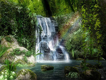 dream a waterfall dream, dreamscape, waterfall, world, beauty HD wallpaper