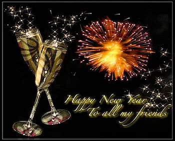 Happy New Year, greeting, fireworks, champagne, bubbles, new year, celebration HD wallpaper
