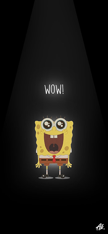 Spongebob_wow, aesthetic, trending, , art, cartoon, trend, dark, comic, spongebob HD phone wallpaper
