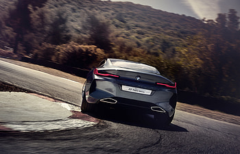 2018 car, BMW Concept 8 Series, rear view, on road HD wallpaper