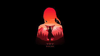 Chainsawman — Crimson Shrine Silhouette HD wallpaper
