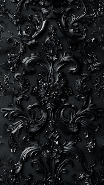Dark Baroque Pattern , dark, pattern, black, ornate, floral HD phone wallpaper