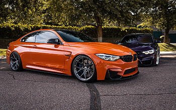 BMW M3, F80, front view, exterior, orange M3, tuning M3 F80, blue M3 F80, German cars, BMW HD wallpaper