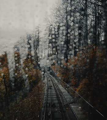 Railway, railroad, bokeh, glare HD phone wallpaper