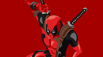 Deadpool, marvel comics, fan art, red HD wallpaper