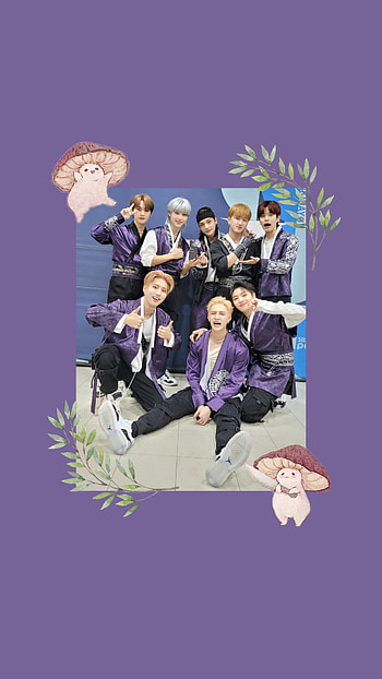 Straykids Purple Cute, aesthetic, mushrooms, stay HD phone wallpaper
