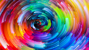 Abstract rainbow circle, Colorful delight, Vibrant visual display, Captivating design HD wallpaper