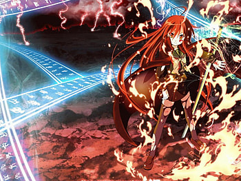 shana on fire, fire, on HD wallpaper