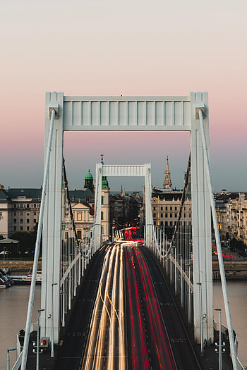 Cities, Architecture, Building, Road, Long Exposure, Bridge HD phone wallpaper