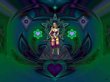 Purple Protector, eye candy, abstract, 3d, fractal, collage HD wallpaper