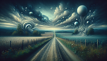 Surreal Country Road, country road, surreal landscape, Digital Art HD wallpaper