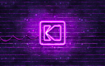 Kodak violet logo, , violet brickwall, Kodak logo, brands, Kodak neon logo, Kodak HD wallpaper