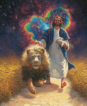 Jesus with Lion, lamb HD phone wallpaper