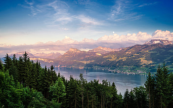 Lake Zurich, , mountain, swiss landmarks, Europe, Switzerland, beautiful nature HD wallpaper