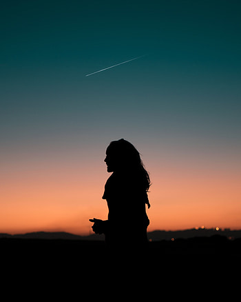 Night, Dark, Silhouette, Darkness, Girl HD phone wallpaper
