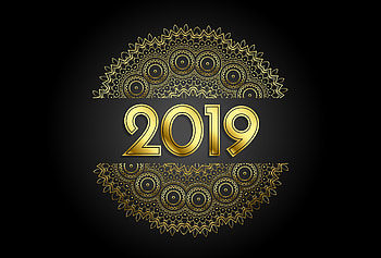 2019 New Year, abstract HD wallpaper