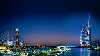 Kuwait Towers Persian Gulf Dubai Nighttime Travel HD wallpaper