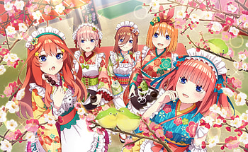 Quintessential Quintuplets in Bloom: Featuring Itsuki, Miku & Sisters, Itsuki Nakano, Yotsuba Nakano, Miku Nakano, Nino Nakano, Ichika Nakano, Anime, The Quintessential Quintuplets HD wallpaper