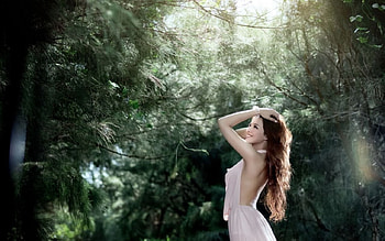 Happy woman, Asian, Nature, Girl HD wallpaper