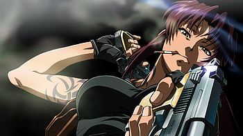 Black Lagoon, girl, gun, black, lagoon HD wallpaper
