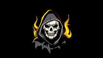 Grim Reaper Minimal Art , grim-reaper, skull, artist, artwork, digital-art, deviantart, minimalism, minimalist, dark, black HD wallpaper