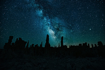 Mono Lake, starry sky, silhouette HD wallpaper