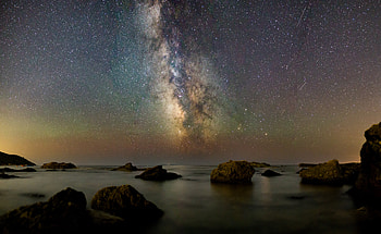 Twilight Star Sky Beach, twilight, beach, sky, ocean, nature HD wallpaper