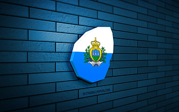 San Marino map, , blue brickwall, European countries, San Marino map silhouette, San Marino flag, Europe, San Marino, flag of San Marino, San Marino 3D map HD wallpaper