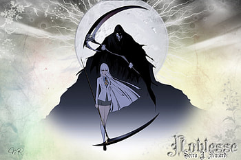 Seira J. Roiard, sickle, seira, noblesse, moon, white hair, girl, vampire, manga HD wallpaper