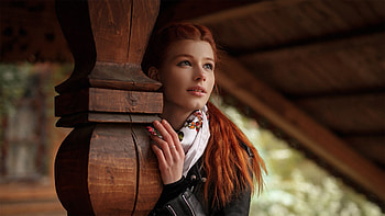 Redhead, anastasia zhilina, woman, model, face, girl HD wallpaper