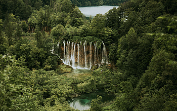 Plitvice Lakes National Park, Croatia, trees, landscape, waterfalls, forest HD wallpaper