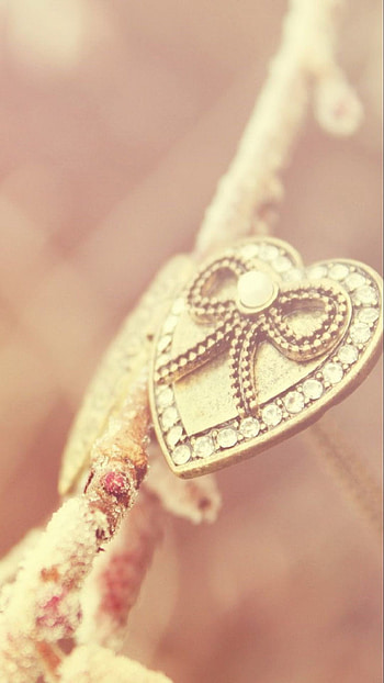 Tap for more 6 & 6 Plus love . Heart Necklace Gold Pink HD phone wallpaper