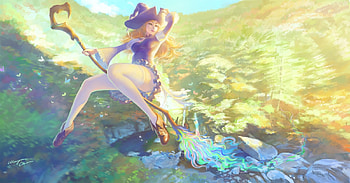 Witch, halloween, fantasy, art, wayne chan, girl, luminos HD wallpaper